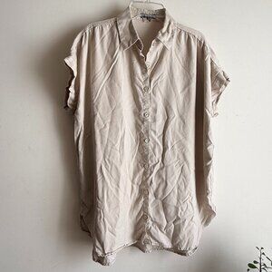 Quince Vintage Wash Tercel Camp Shirt - Shale - Women’s Medium
